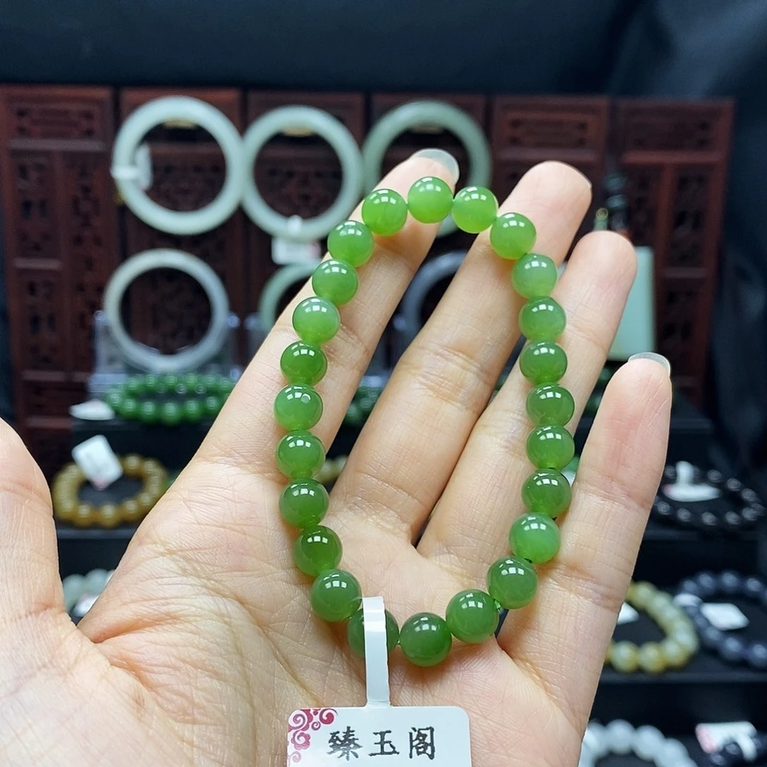 和田玉手串未镶嵌碧玉8