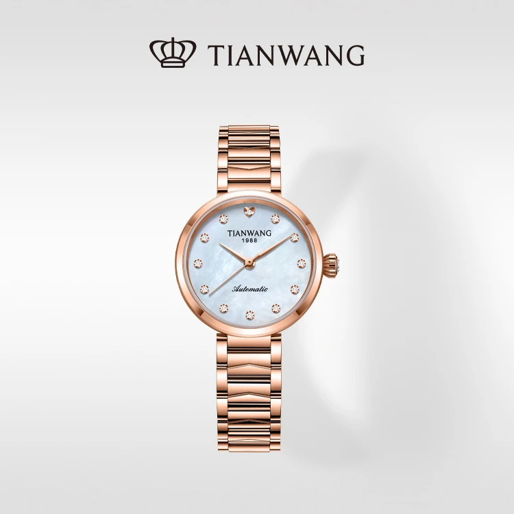 天王表MISS ONE系列女士手表休闲通勤气质自动机械国表白盘钢带