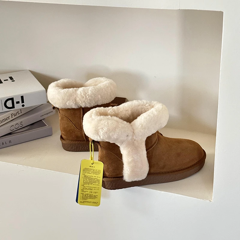 【爆米花小可爱】河南桑坡羊皮毛一体雪地靴秋冬季保暖搭子经典百搭