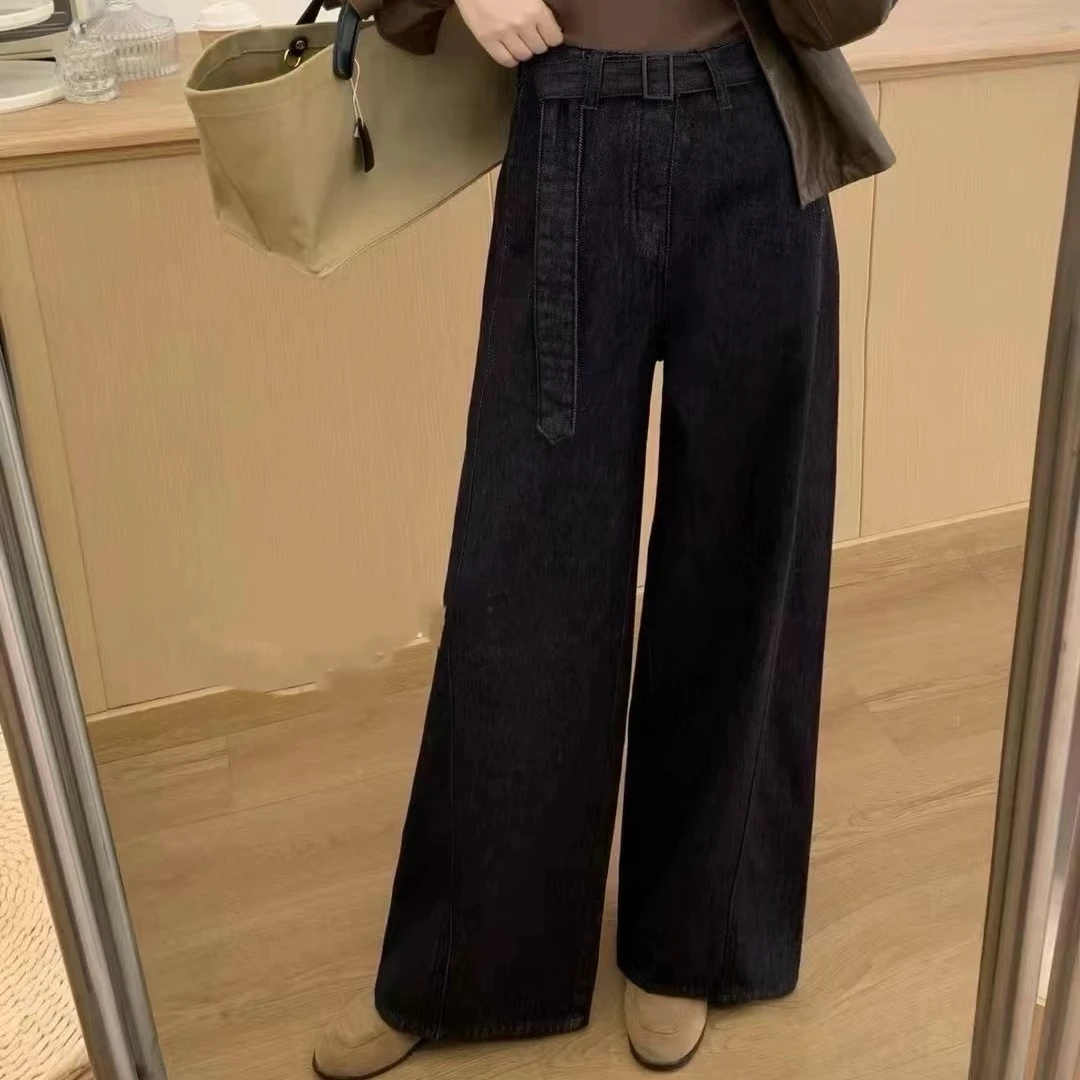 【潇潇精选】2024秋冬时尚新款小众百搭减龄洗水中高腰牛仔裤11988