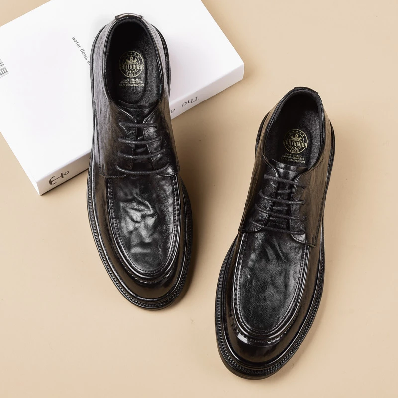 5812男士皮鞋百搭休闲商务正装新款圆头系带耐磨潮流软底时尚男鞋