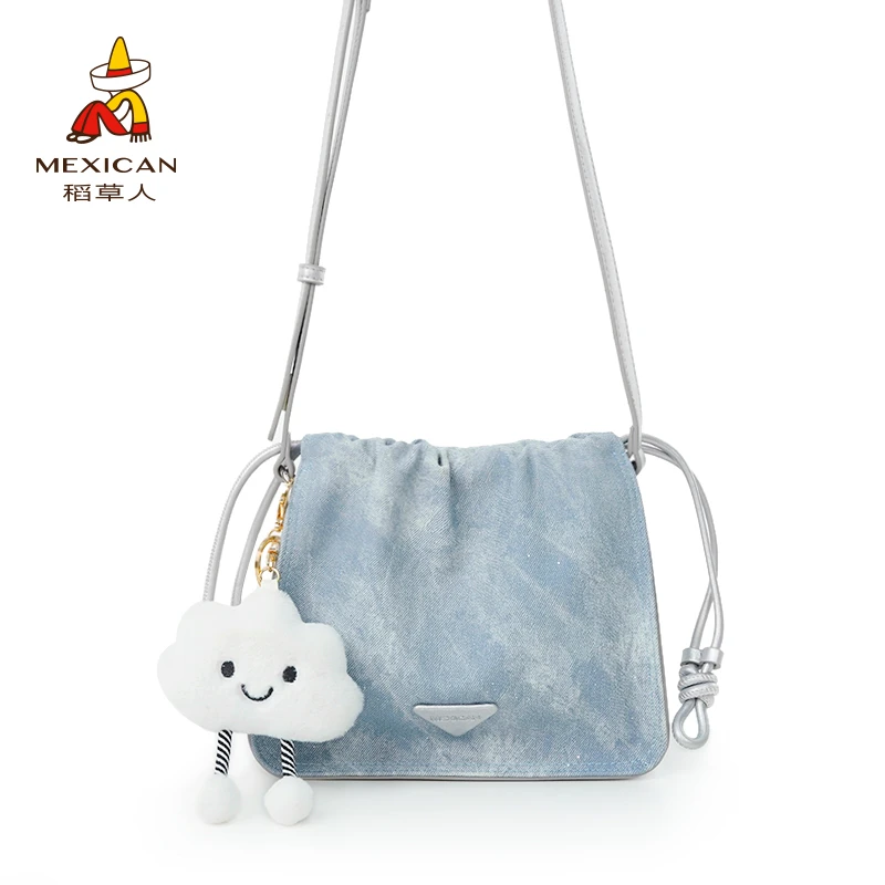 稻草人2024女士单肩小众时尚牛仔面料夏季斜挎潮流休闲女包