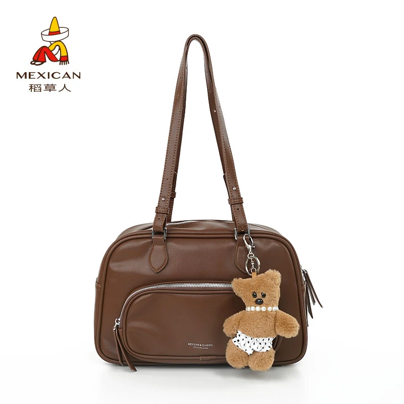 稻草人24年秋冬时尚百搭休闲大容量波士顿枕头包腋下包单肩斜跨包