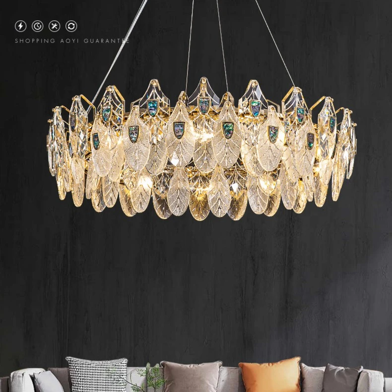 法式轻奢客厅吊灯后现代水晶贝壳卧室灯意式简约高档餐厅灯具