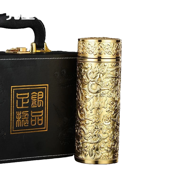 【金色大气】九龙银杯银离子保温杯创意商务茶杯子中式高档礼品送礼