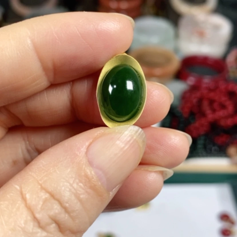 【闪购商品】和田玉吊坠(不含链)银S925镶嵌贾*红