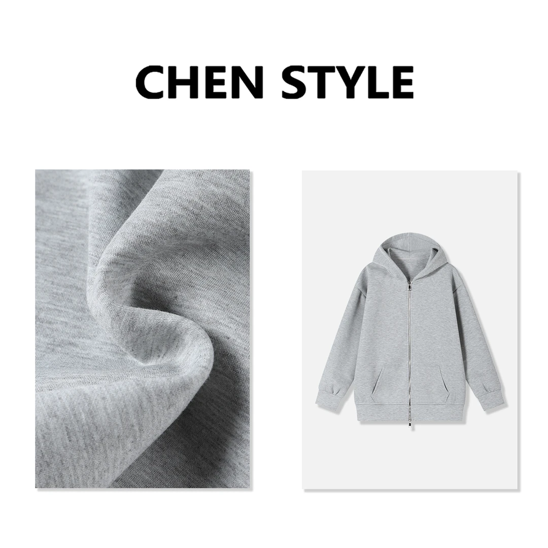 楚楚君~【男友卫衣】WT95702连帽双拉链口袋外套