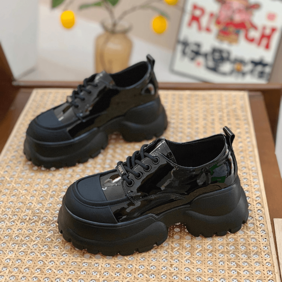 回力潮品英伦风玛丽珍乐福鞋小个子厚底松糕2023年新款秋冬小皮鞋