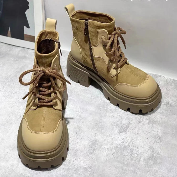 【华少专属链接】9007马丁靴炫酷厚底靴子时尚百搭女鞋秋冬英伦风