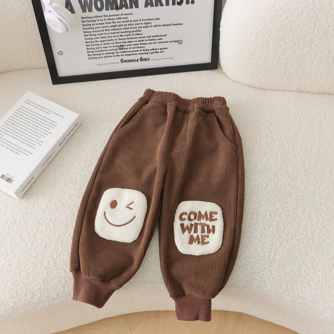 【幼棉光年】冬款儿童洋气品牌宽松气质萌娃保暖百搭休闲裤W-623235