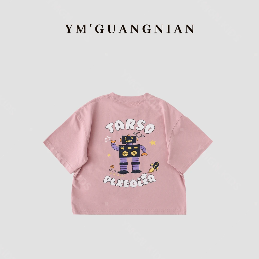 【幼棉光年】亲子夏款新品小童短袖儿童韩版百搭舒适休闲T恤 121320
