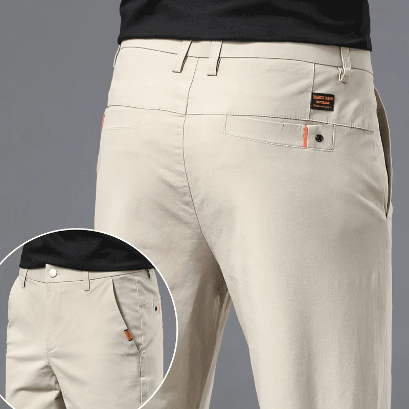 2025上新春夏季男士休闲裤商务斜切口袋百搭潮流宽松透气长裤男款