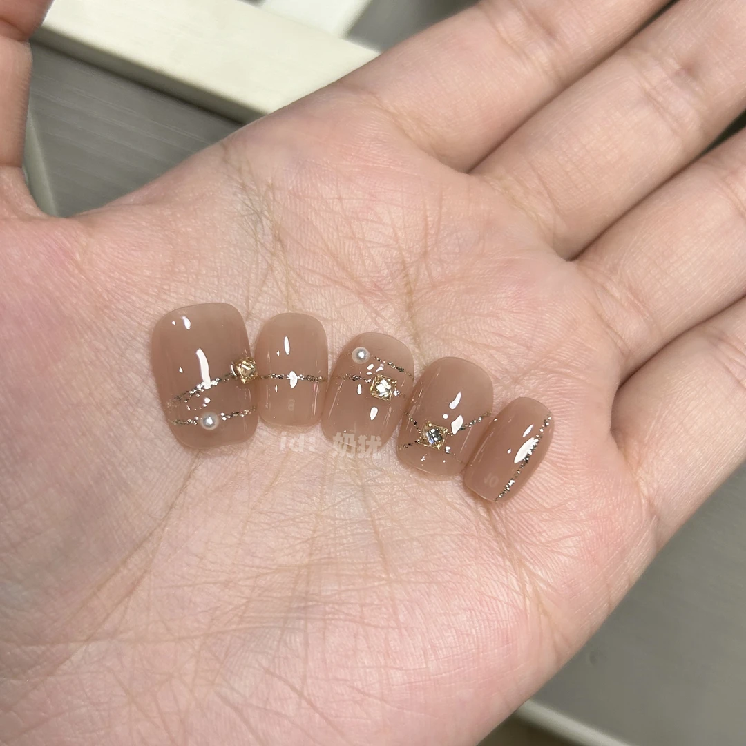 【碎金茶契】高品质纯手工穿戴甲 美甲贴片