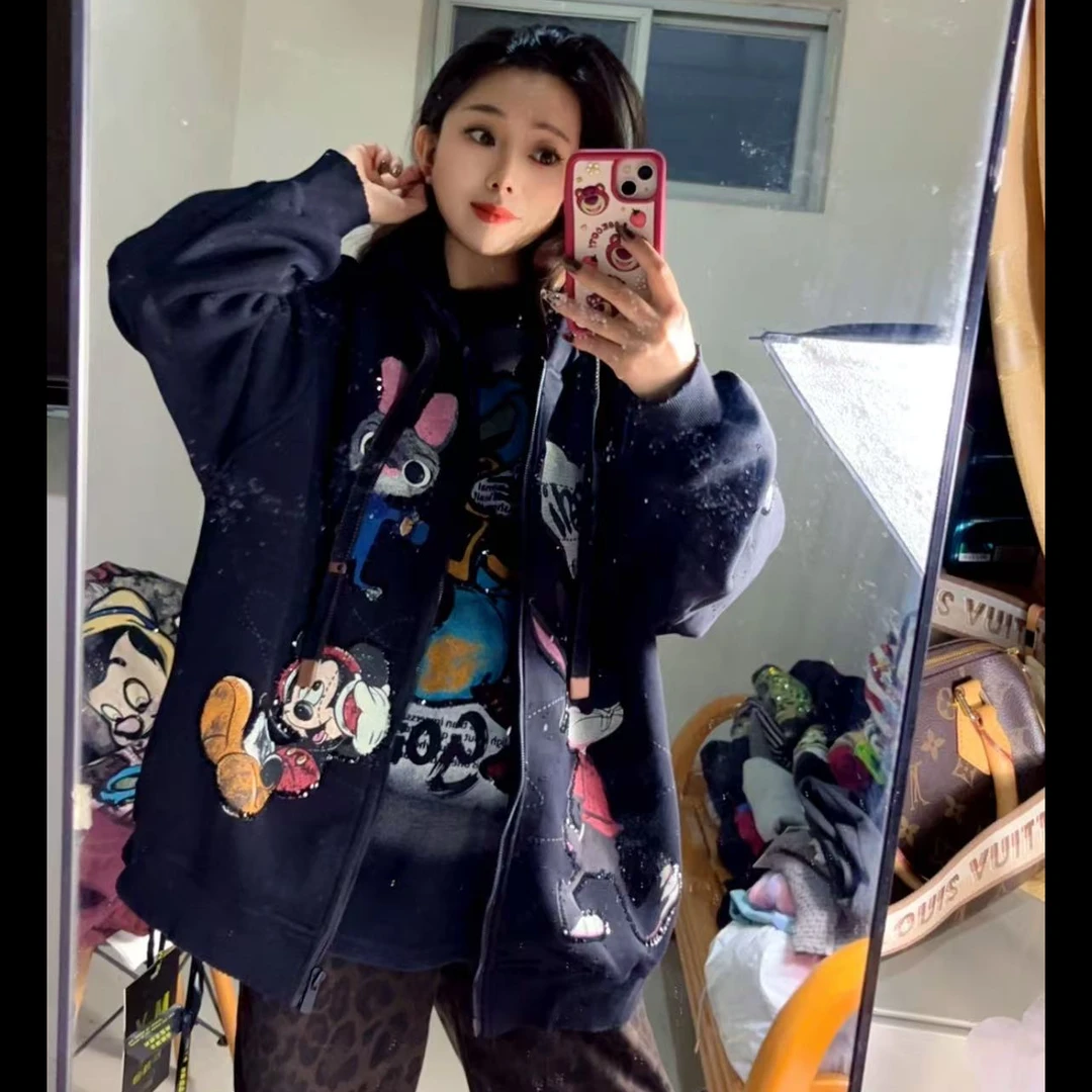 14074小景推荐-欧版重工刺绣卡通亮片加绒外套-81280