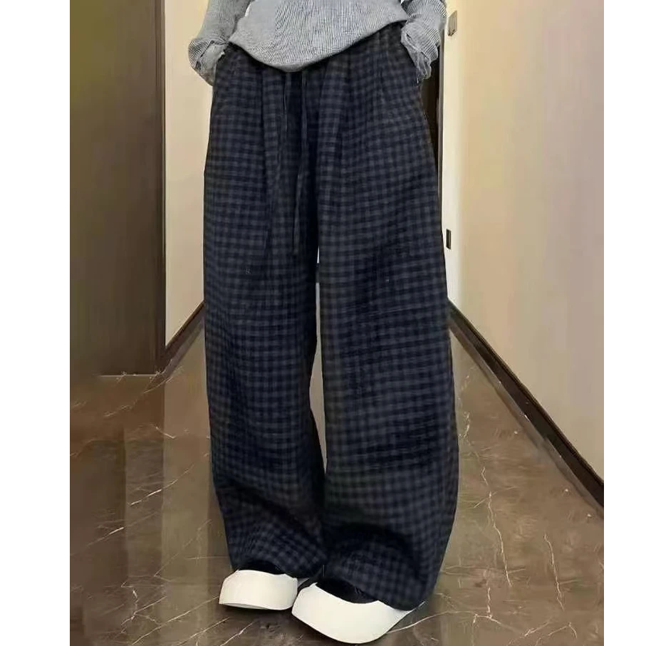小景推荐 XL102欧版格子加绒拖地裤-5972