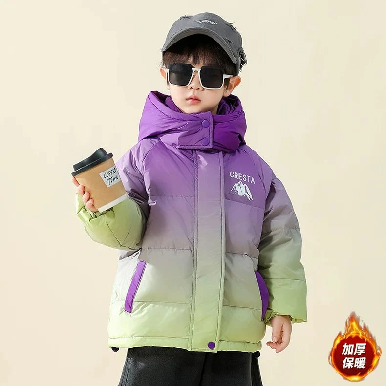 儿童冬装男童羽绒服2024新款酷帅男孩白鸭绒加厚外套冬季保暖棉服