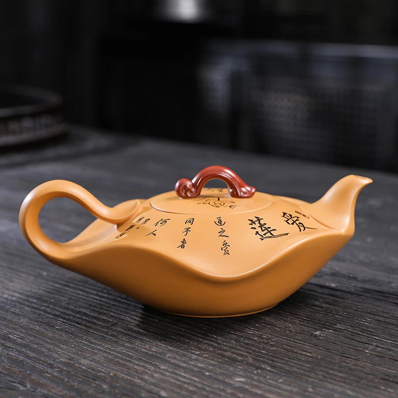 黄金段泥凤鸣爱莲壶-350毫升（顾景言）DY41