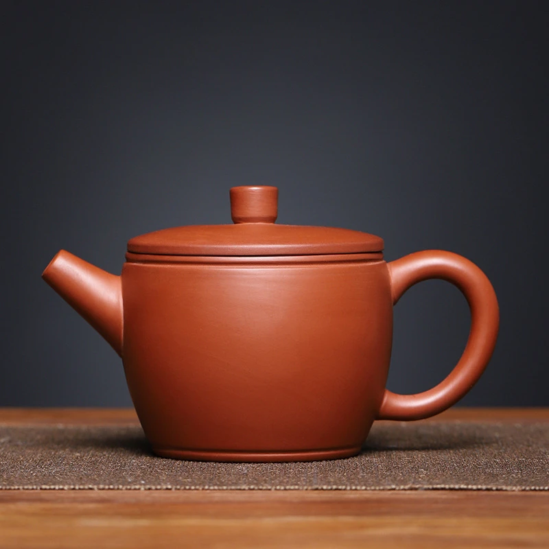 紫砂壶正品原矿朱泥功夫茶具泡茶壶汉瓦壶190毫升（江一峰作品）