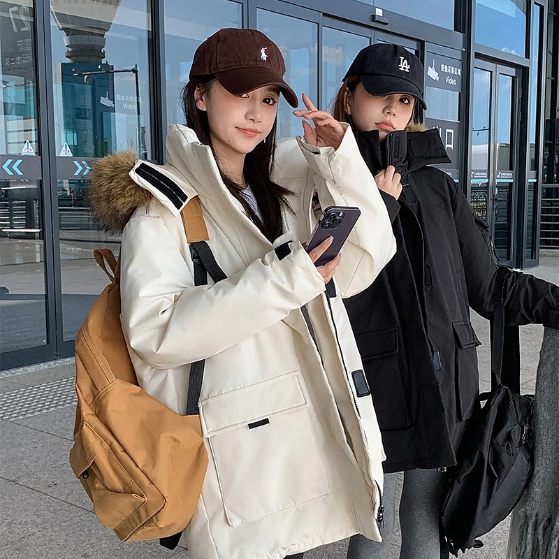 情侣派克服工装棉服女2024冬季新款高级设计感小众oversize外套