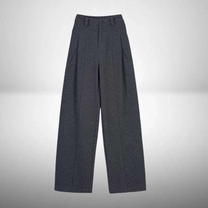 高级感毛呢香蕉阔腿裤女2024秋冬加厚新款高腰宽松弯刀裤休闲裤子