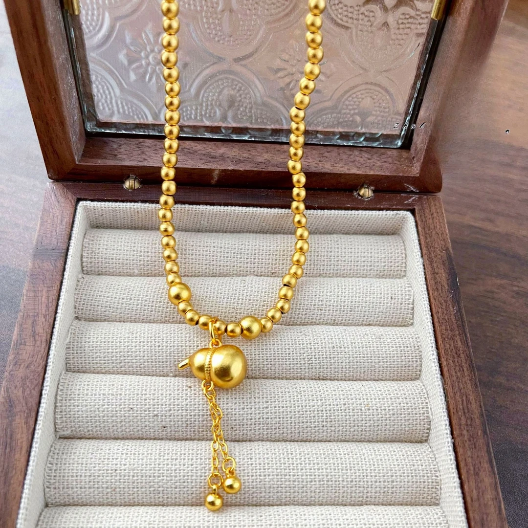 铜合金手链 双圈流苏葫芦手链久不掉色手链精美金色气质百搭