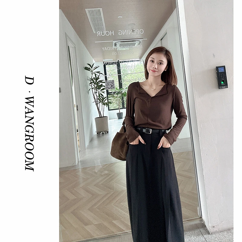 丁小晗【清仓】韩系百搭+腰带！垂感遮胯百褶西装裙半身长裙J9013