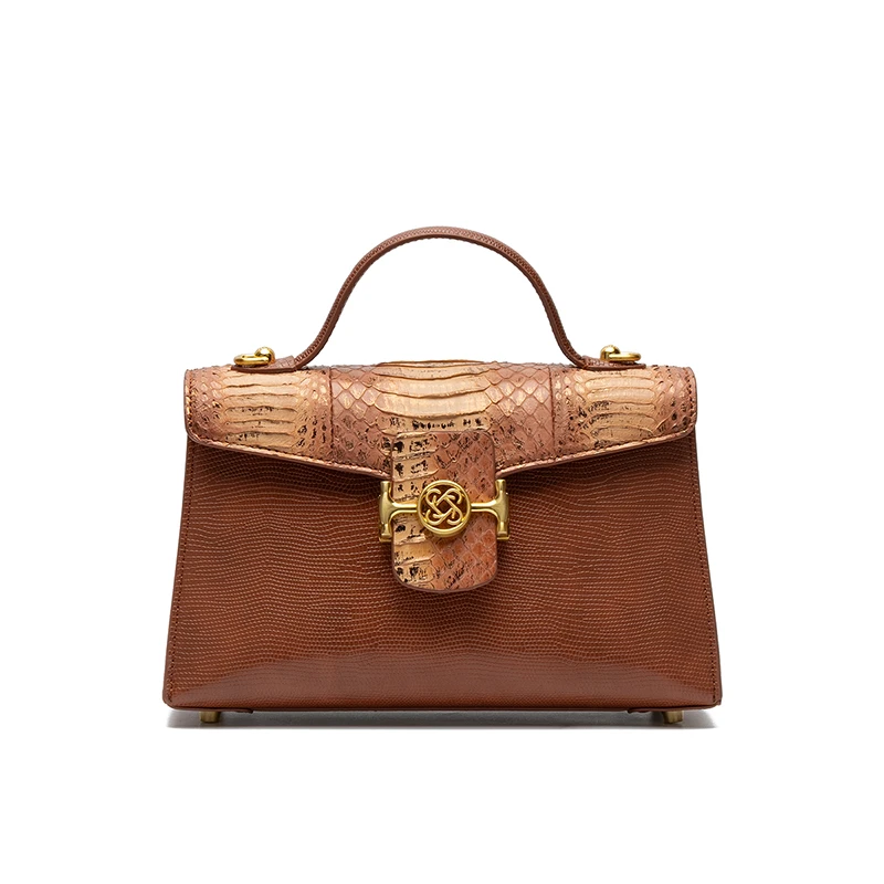 （品牌撤柜）YA3016设计师款手工高定手提包复古女士单肩包