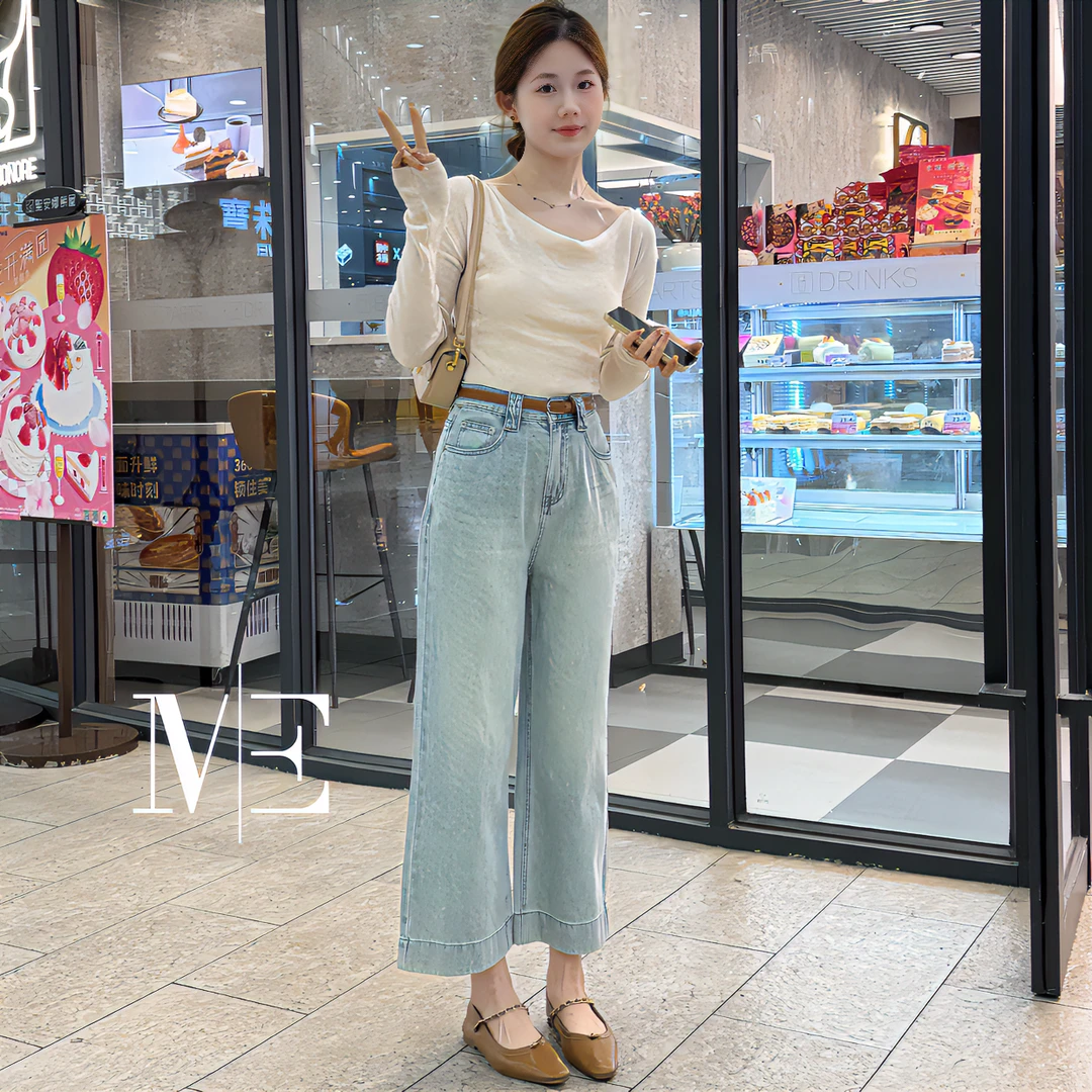 月色·春秋新品薄款显瘦气质八分奶奶裤牛仔裤WS075