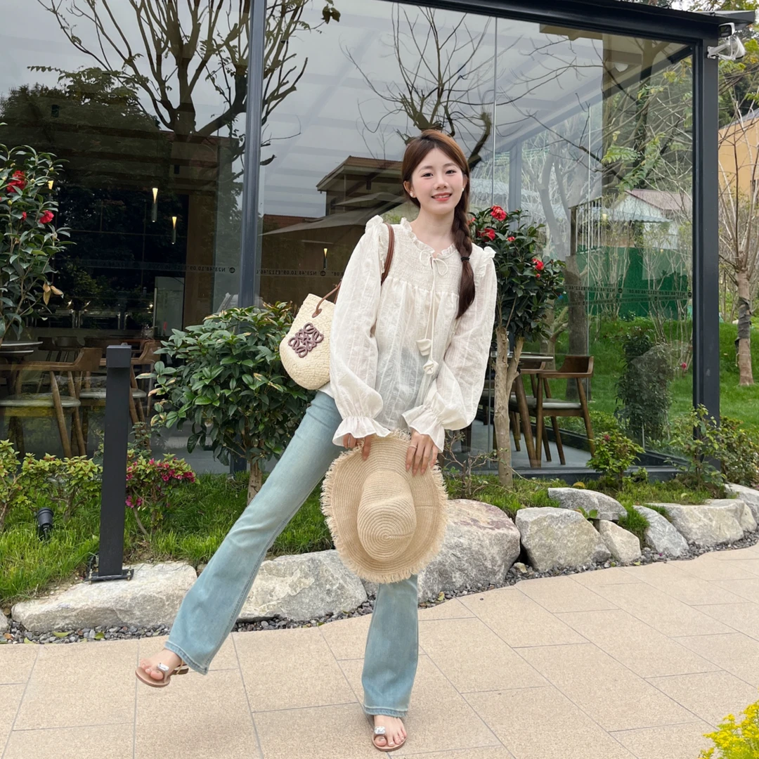 满天星·夏季温柔法式设计感气质衬衫长袖上衣WS117