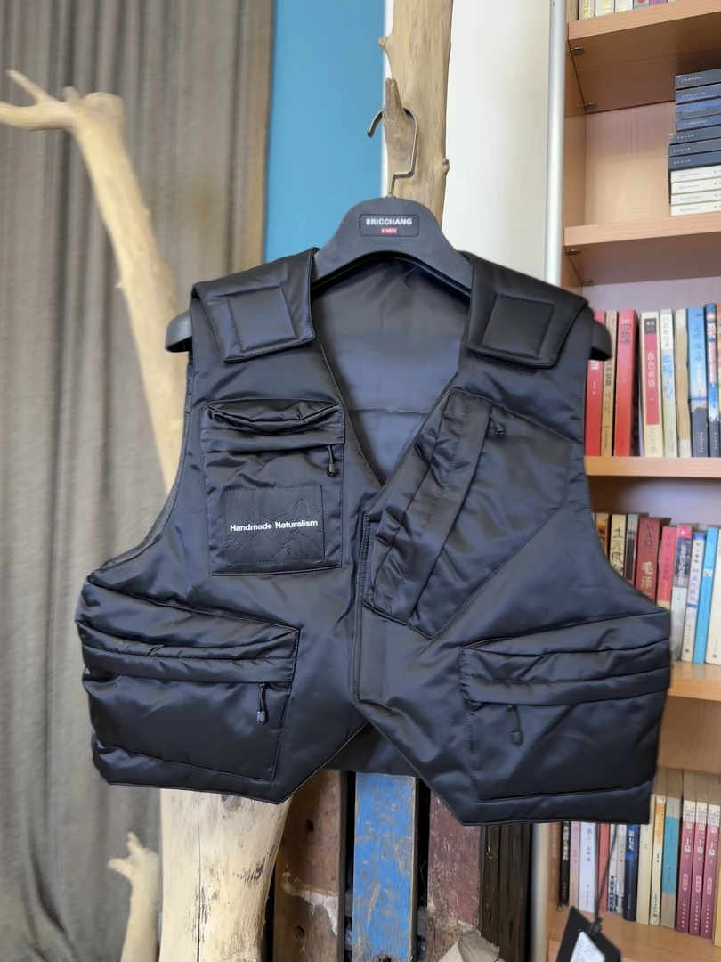 1100潮酷暗黑机能风战术户外工装口袋外套男女秋冬季坎肩马甲背心