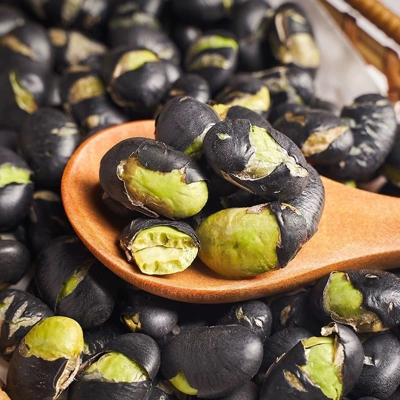 原味无油盐炒黑豆即食香酥黑豆绿心手工现炒大黑豆零食