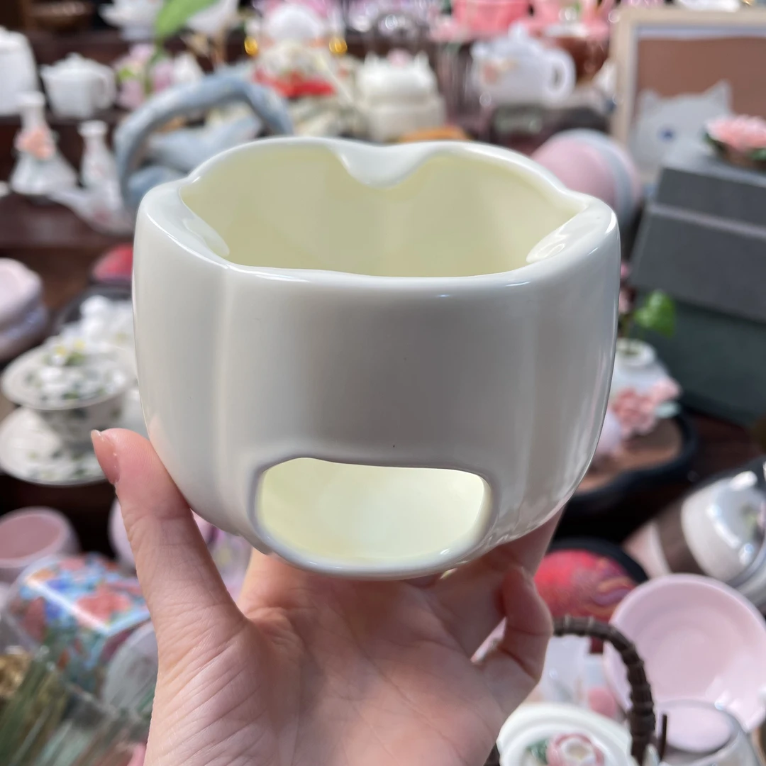 【直播专享】奶黄色蜡烛陶瓷温茶炉