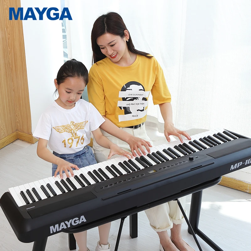 MAYGA美嘉MP100全新正品便携式88键带重锤儿童成人家用电钢琴