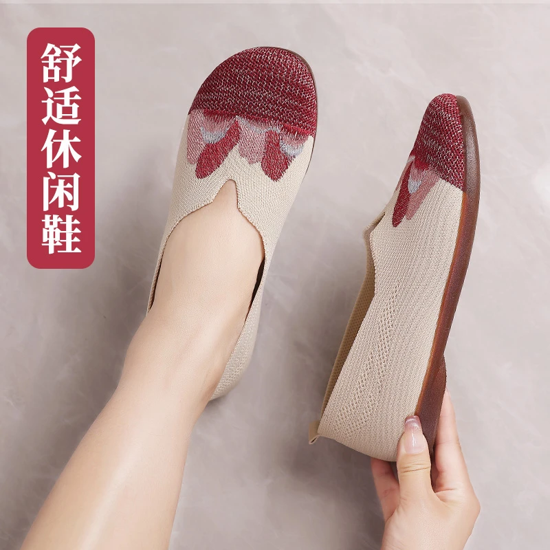 【工厂发货】高端妈妈鞋春夏女鞋柔软汉服绣花鞋防滑网面老北京布鞋