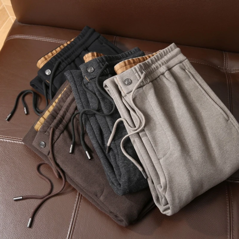 奢华品质 意式秋冬情侣醋酸羊毛毛呢加厚保暖直筒商务休闲百搭裤