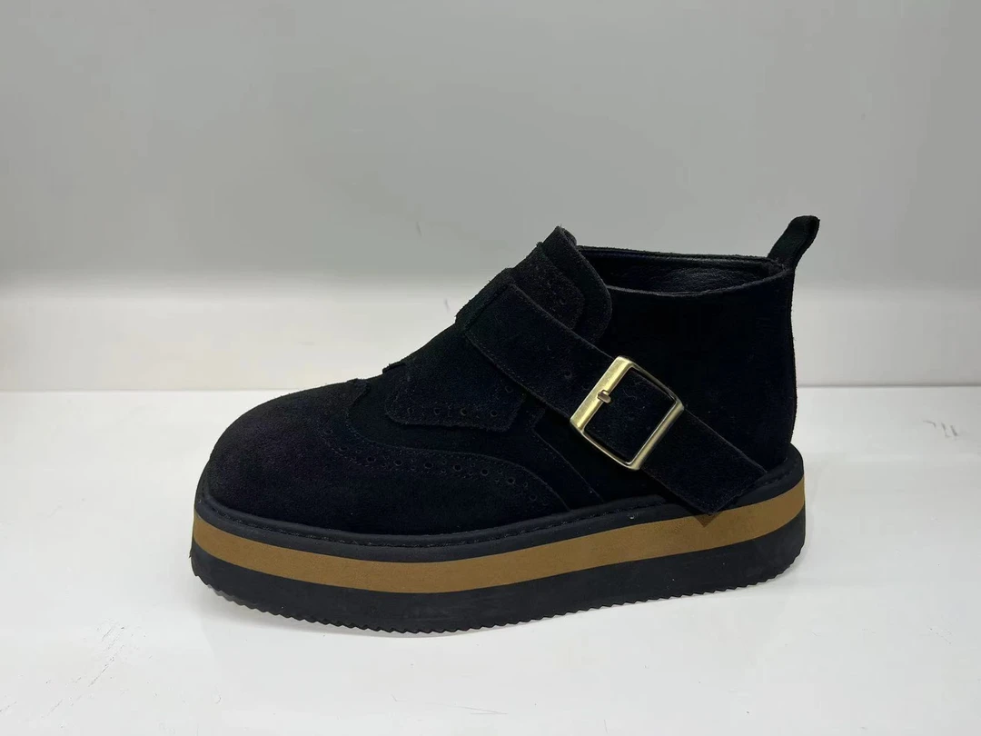 女2024秋季新款时尚勃肯鞋百搭休闲鞋真皮超轻厚底增高