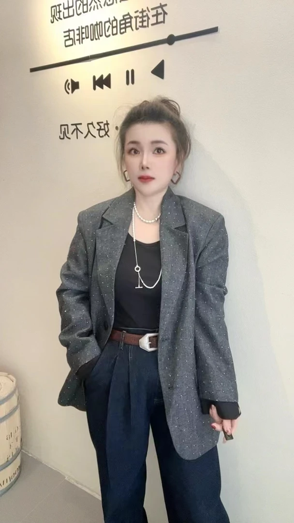 LIXIA 28外套女装小香风长袖气质白色短款女尚短外套蕾丝网红轻奢