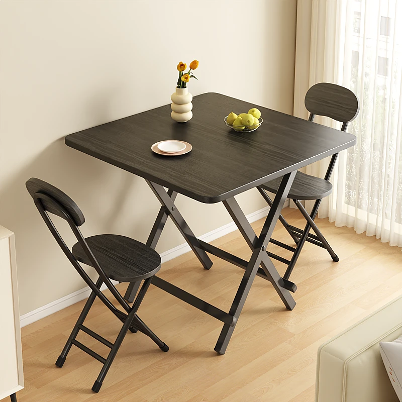出租屋折叠桌椅餐桌方桌子家用简易吃饭桌摆摊折叠桌椅小户型椅子