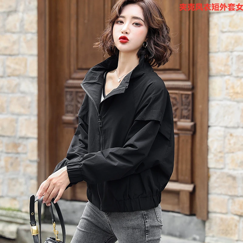 夹克外套女短款风衣宽松2022年春秋韩版新款长袖时尚工装棒球服
