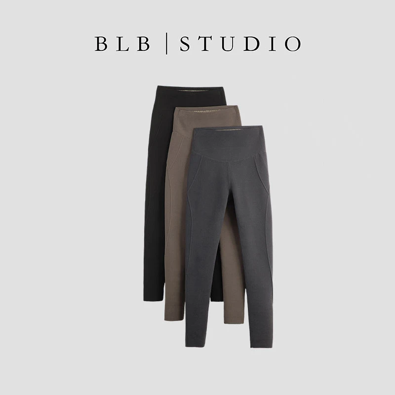 【BLB•板老板】防风黑金芭比裤加绒高腰紧身鲨鱼裤瑜伽显瘦66818