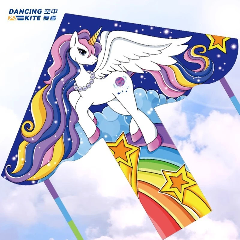 2024年新款潍坊网红白马大小风筝儿童微风易飞手持线轮盘成人专用