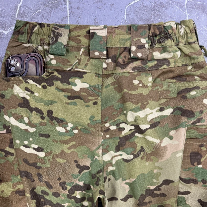 冬季加绒战术裤户外耐磨防刮多功能多口袋工装裤CP迷彩长裤
