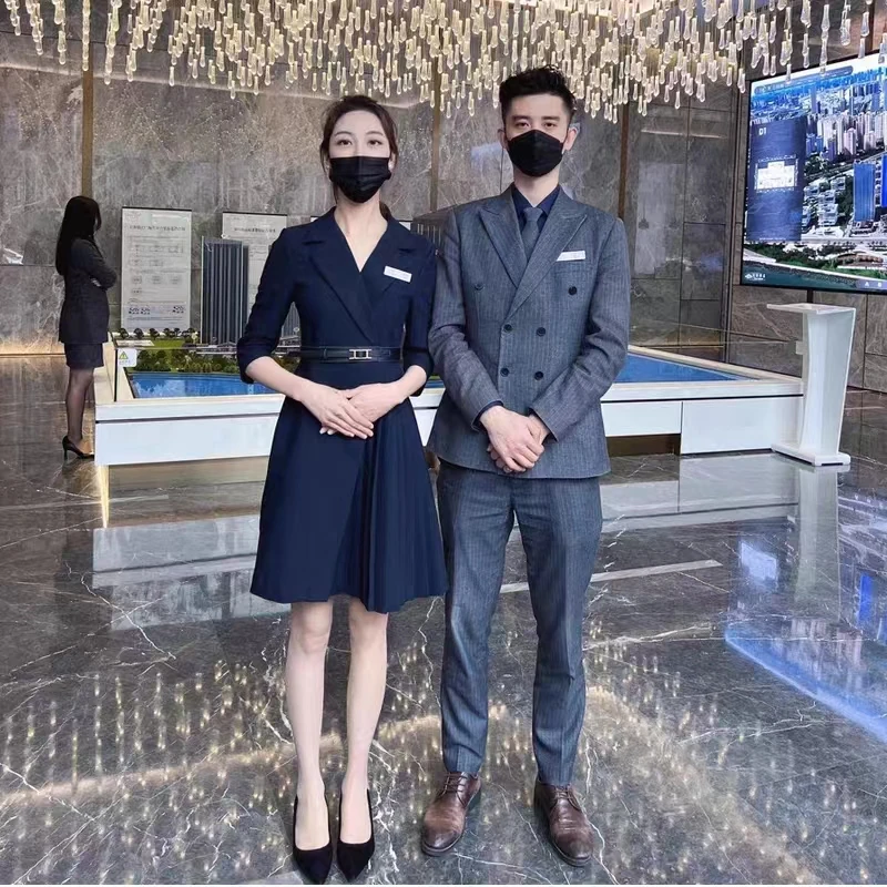 西装连衣裙女案场客服正式场合面试职业装气质女神范前台接待工装