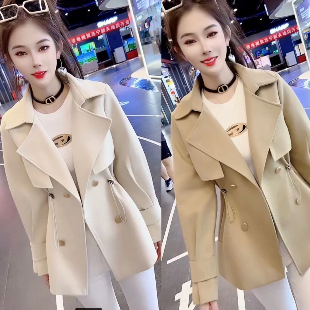 网红爆款短款风衣女轻奢风2024秋季新款小个子休闲时尚韩版短外套