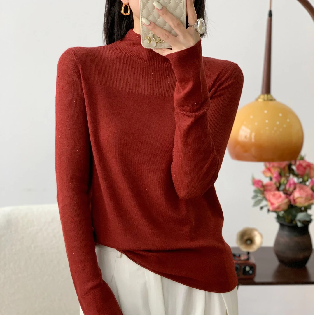 秋季新品长袖打底衫女舒适百搭休闲T恤上衣显瘦