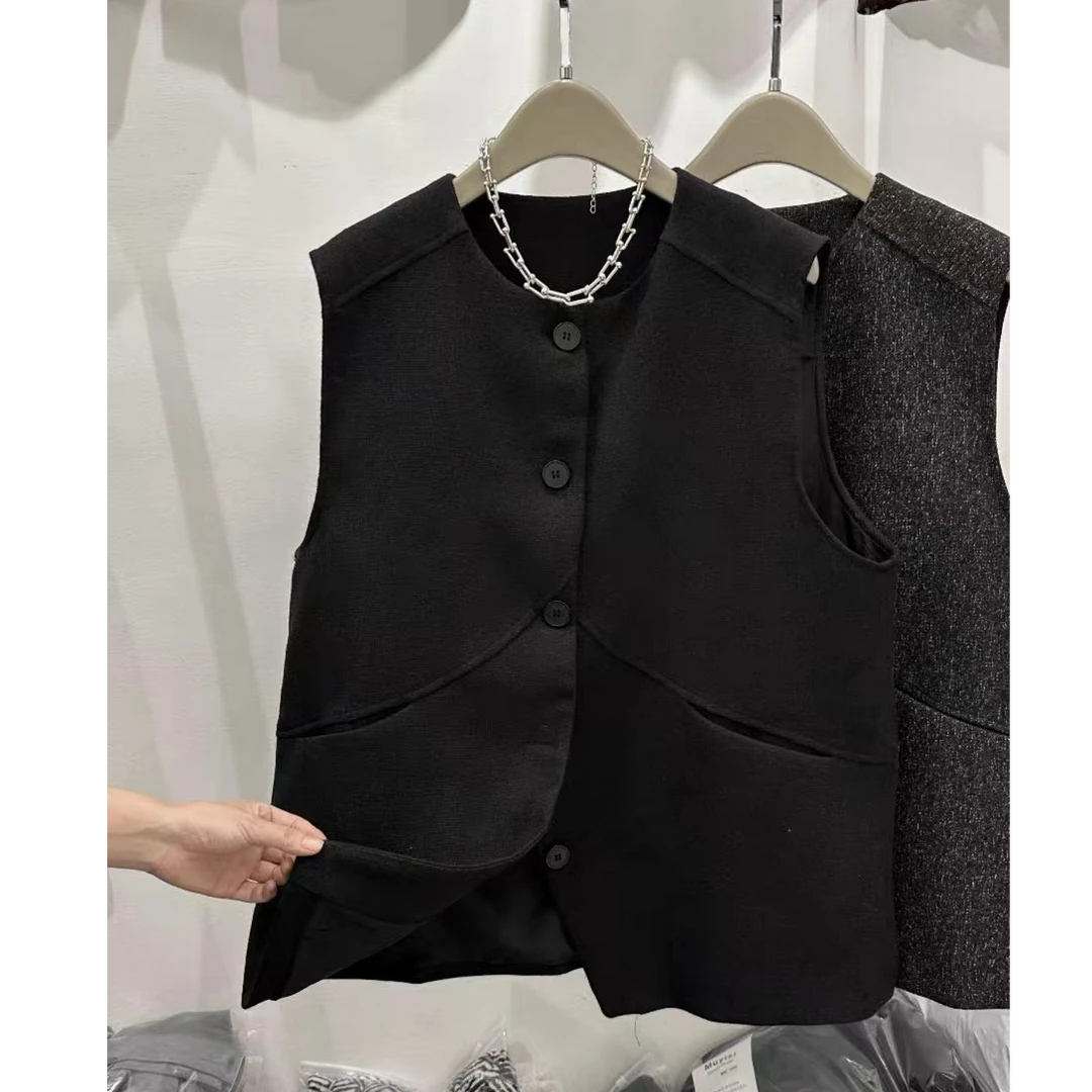 【DD-女装】2024初秋新款小香风马夹时尚休闲百搭