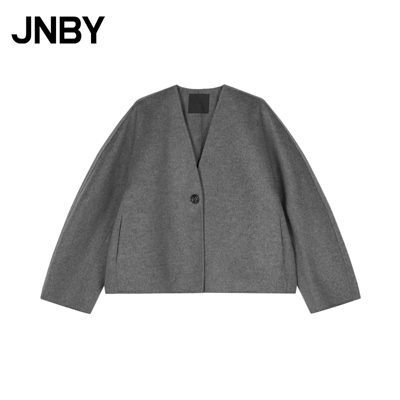 【100%绵羊毛】JNBY/江南布衣秋冬季双面毛呢夹克外套女5O0810640
