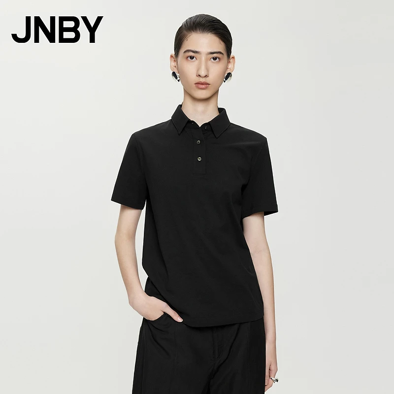 【商场同款】JNBY/江南布衣24夏新品polo衫翻领短袖直筒5X4110030