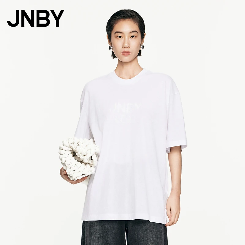【商场同款】JNBY/江南布衣24秋新品T恤棉质宽松V领套头5O8112400
