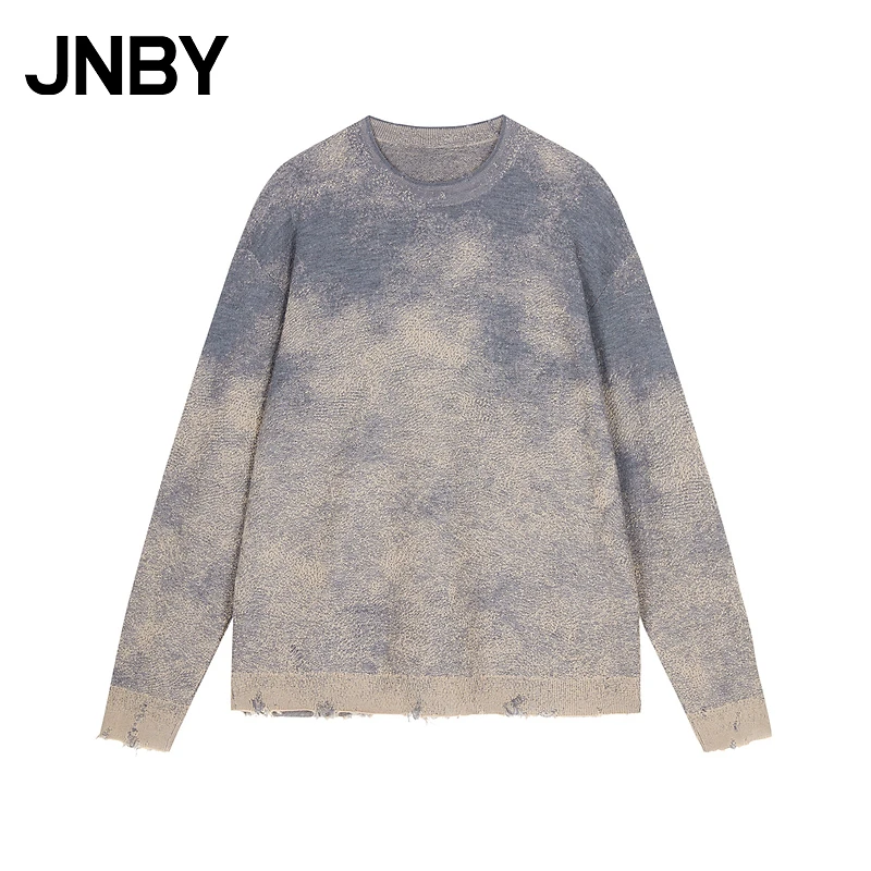 JNBY/江南布衣秋冬羊毛针织衫女渐变色宽松长袖套头毛衫5OB31594H